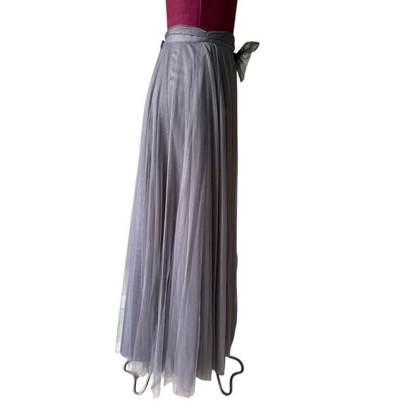 Watters & Watters Ballet Gray Pewter Tulle Long Maxi Skirt size 8 - Picture 8 of 9